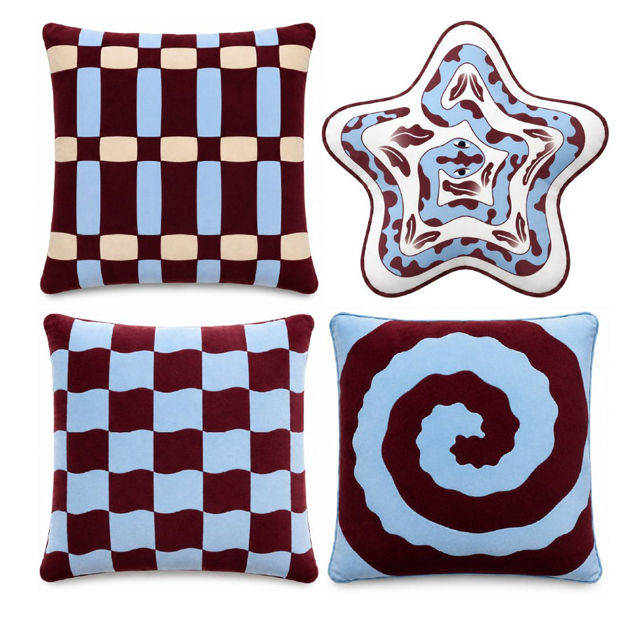 The four Cosmic Brownie pieces including the star, arranged in a square